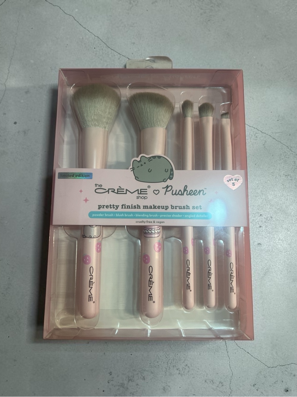 The Creme Shop Pusheen Pretty Finish Makeup Brush Set Limited Edition NEW